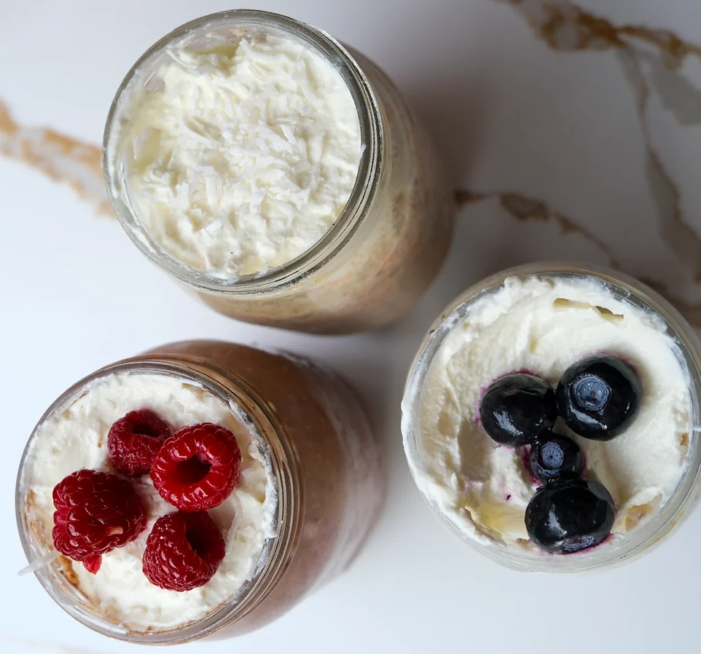Overnight Oats 1 Overnight Oats Healthy Breakfast 3 Flavours Blueberry Raspberry Carrot